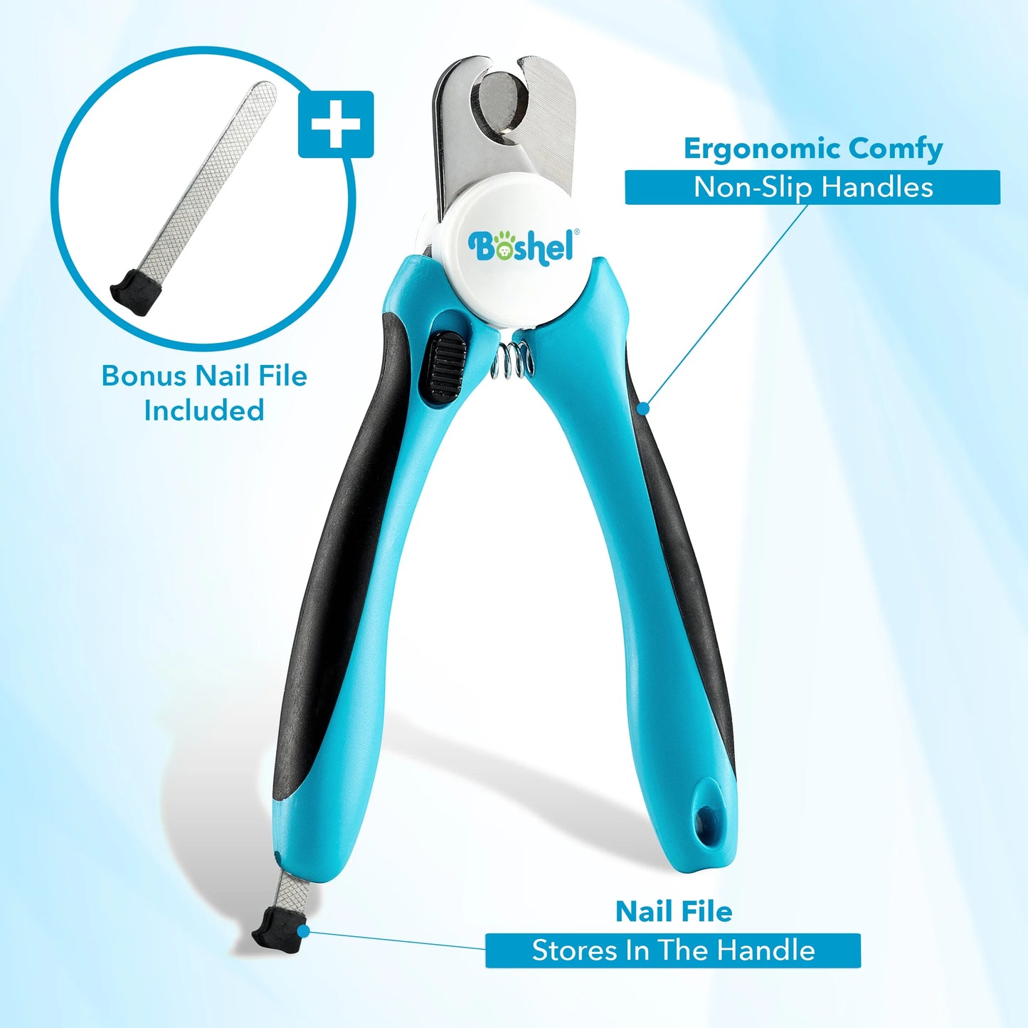 Dog Nail Clippers, Pet Nail Trimmers for Large Dogs with Safety Guard and Toenail File, 1 Count