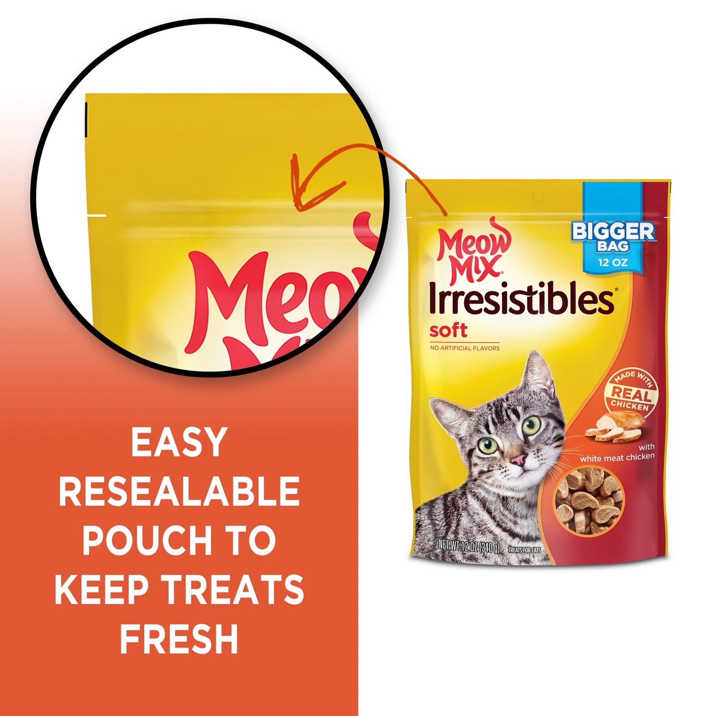 Irresistibles Soft Cat Treats with White Meat Chicken, 12 Oz Bag