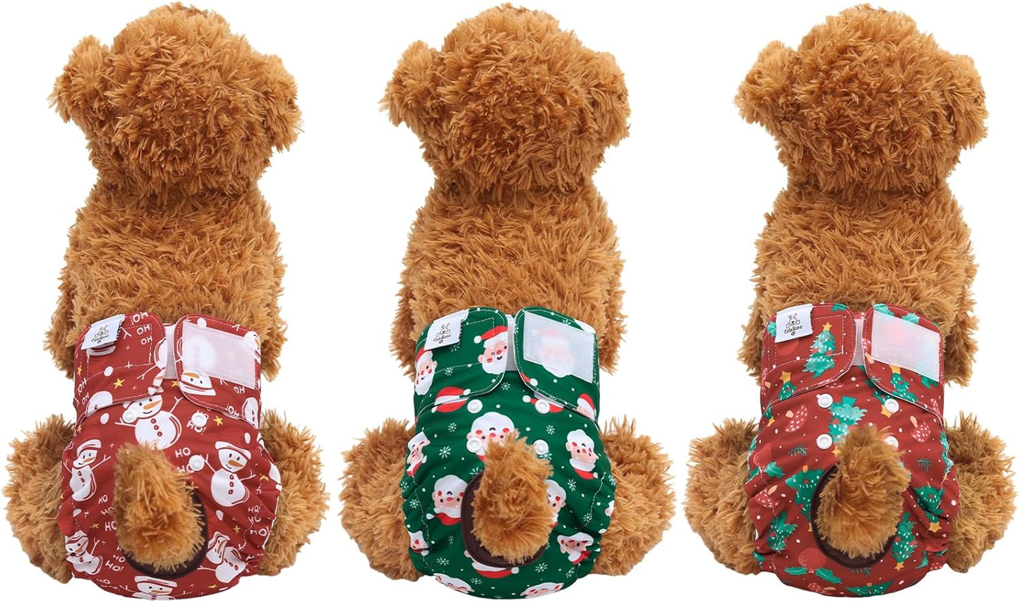 Dog Diapers Female Washable Small Medium Large 3 Pack Reusable Doggie Diapers Puppy Period Pants for Doggy Heat Cycle Peeing D75M