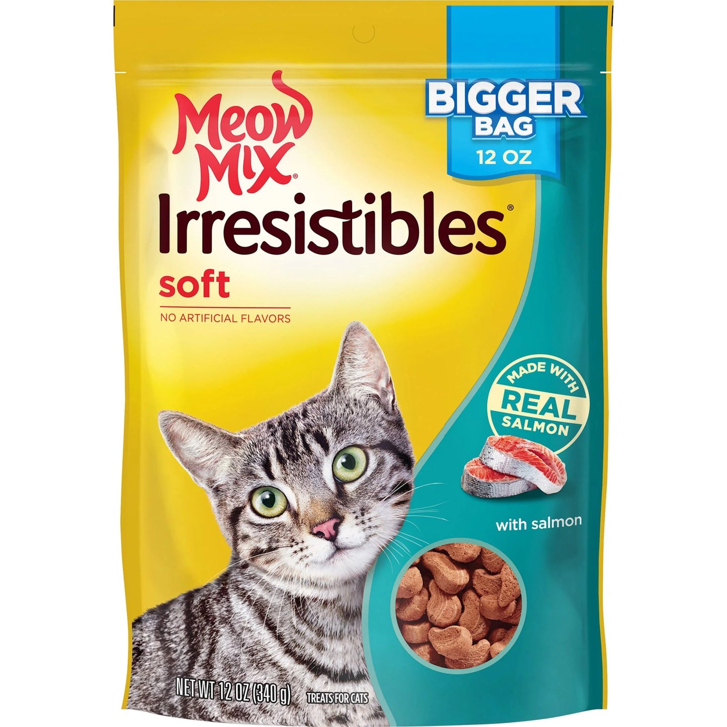 (5 Pack) Irresistibles Soft Cat Treats with Salmon, 12 Oz Bag
