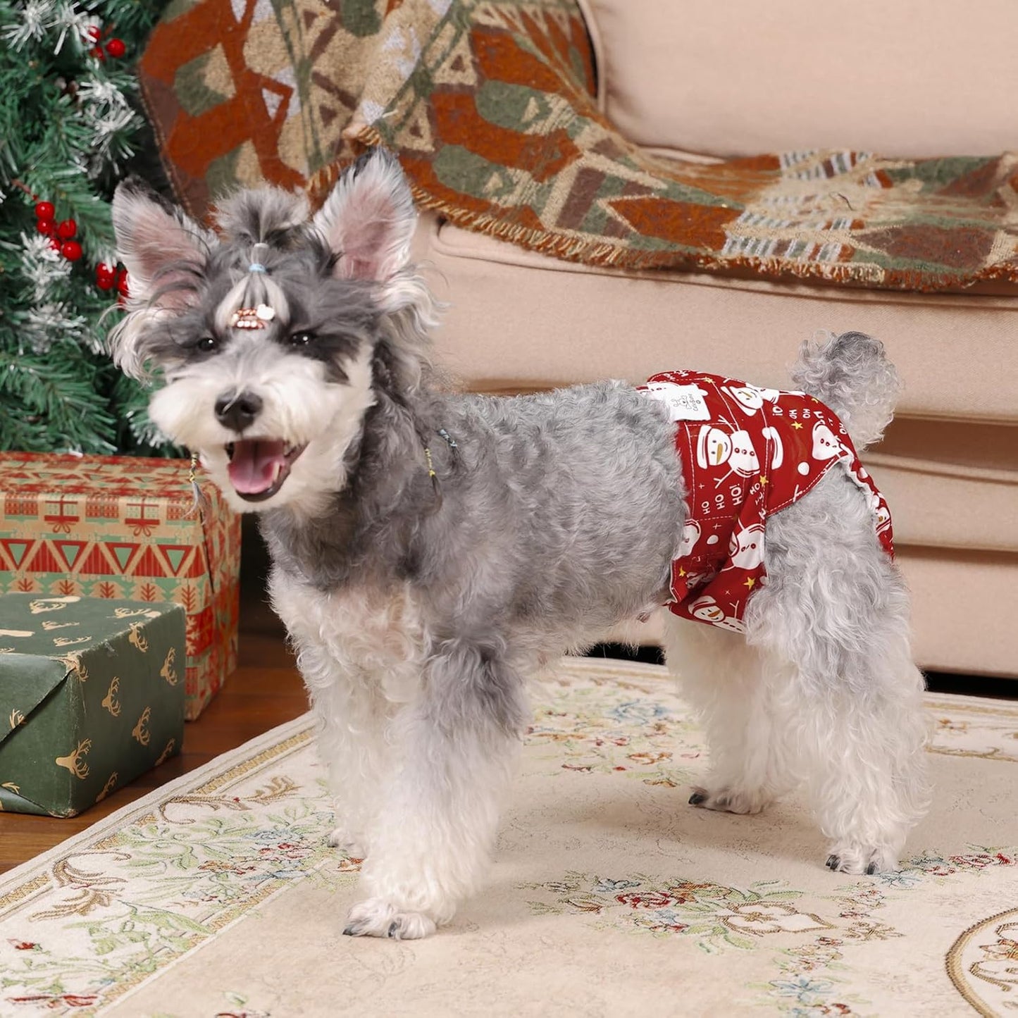 Dog Diapers Female Washable Small Medium Large 3 Pack Reusable Doggie Diapers Puppy Period Pants for Doggy Heat Cycle Peeing D75M