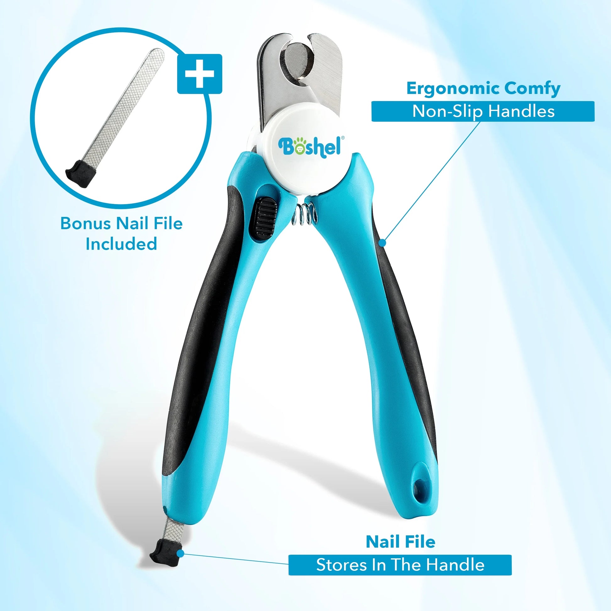 Dog Nail Clippers, Pet Nail Trimmers for Large Dogs with Safety Guard and Toenail File, 1 Count