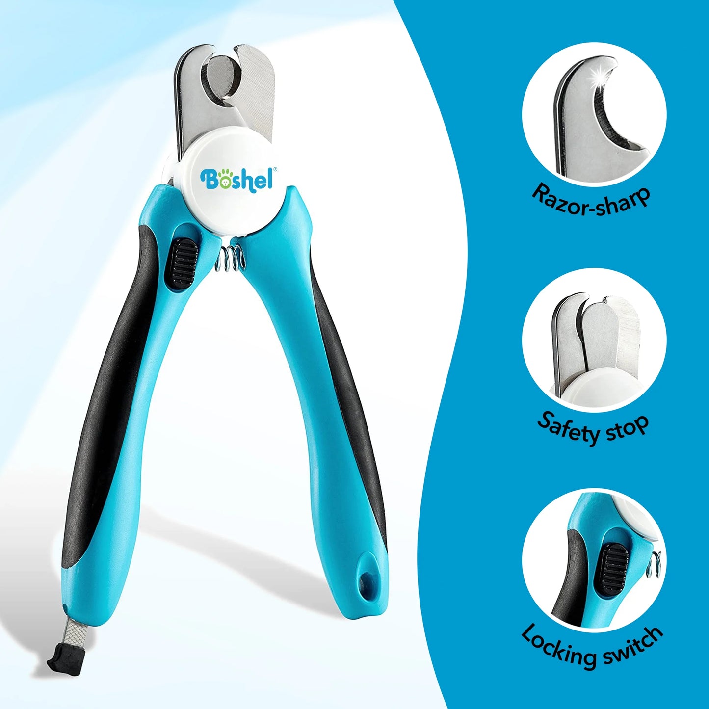 Dog Nail Clippers, Pet Nail Trimmers for Large Dogs with Safety Guard and Toenail File, 1 Count