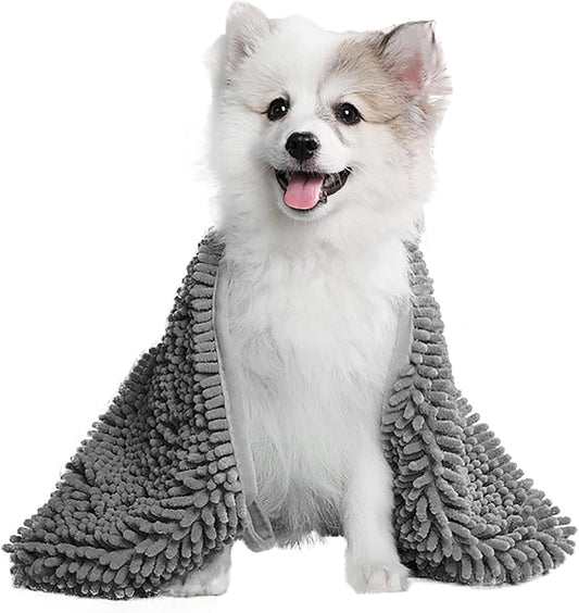 Microfiber Dog Towel Large Quick Drying Pet Towel Absorbent Chenille Dog Bath Durable Dry Towel for Dog and Cat Machine Washable-L