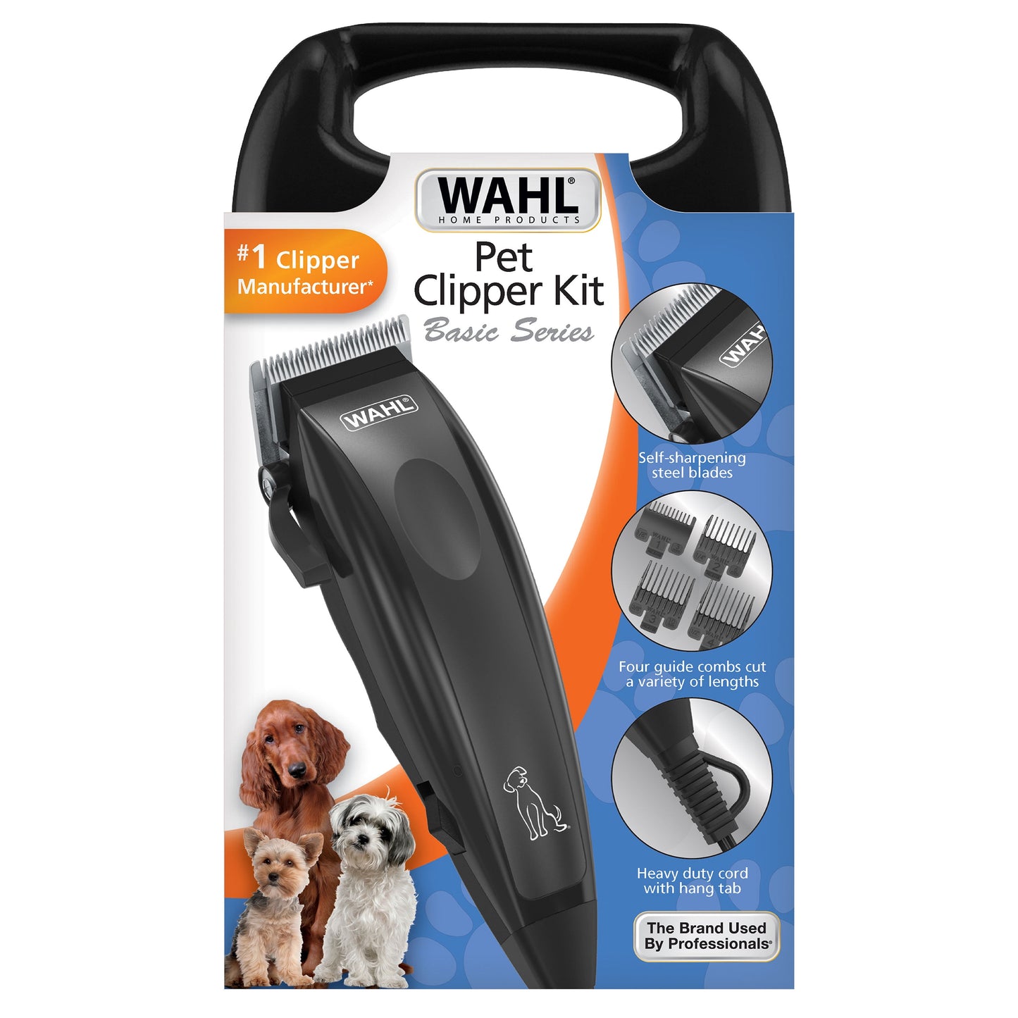 Basic Series Touch up Corded Pet Clipper, 10 Piece Dog Grooming Kit Black - 9653-1101