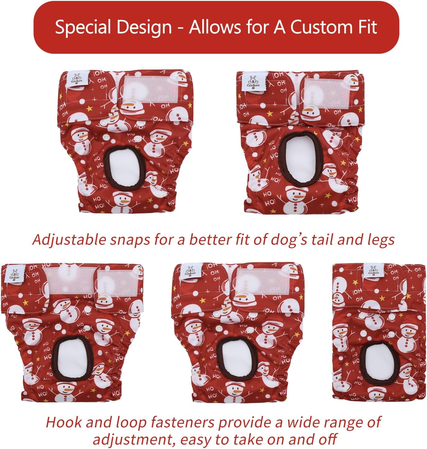 Dog Diapers Female Washable Small Medium Large 3 Pack Reusable Doggie Diapers Puppy Period Pants for Doggy Heat Cycle Peeing D75M
