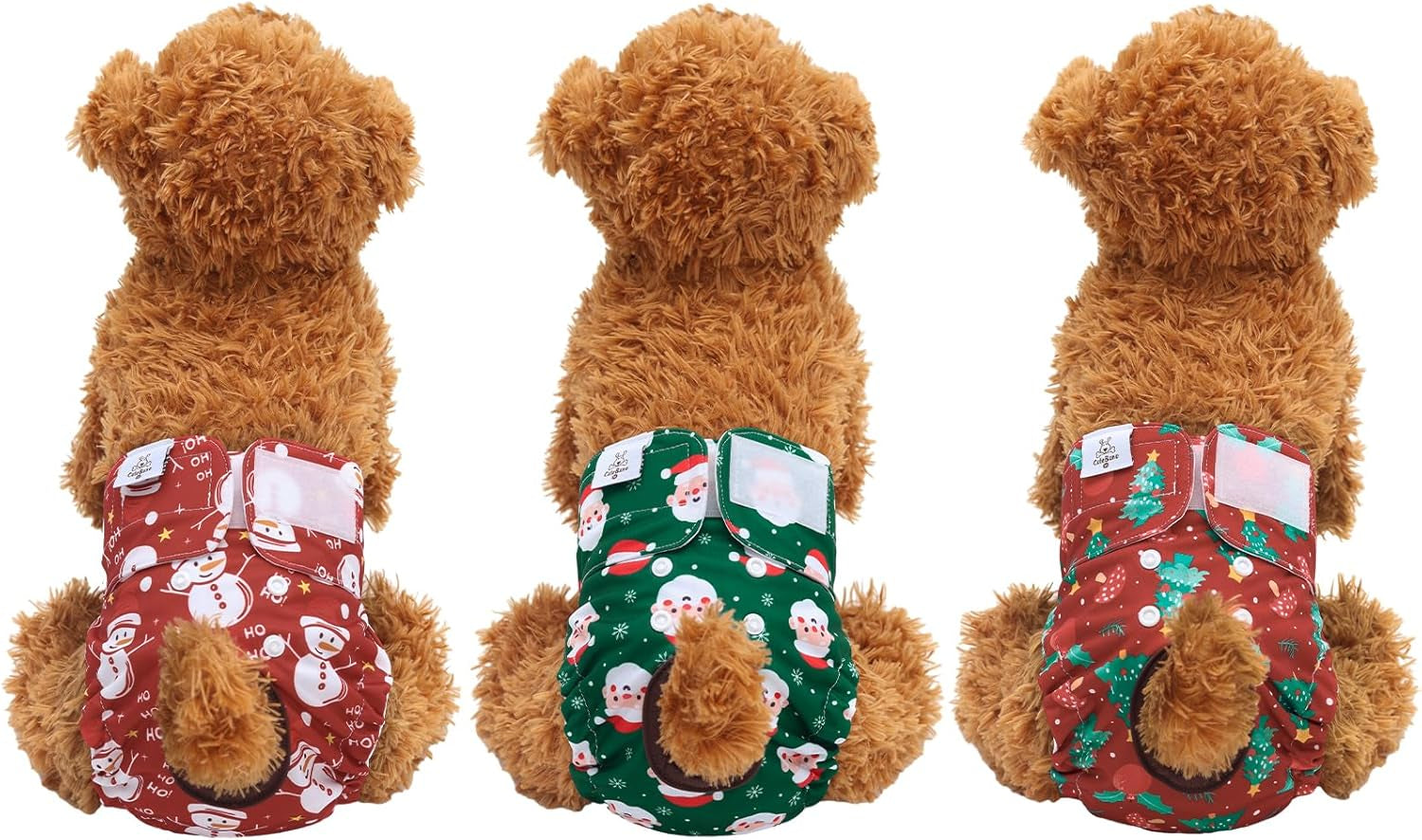Dog Diapers Female Washable Small Medium Large 3 Pack Reusable Doggie Diapers Puppy Period Pants for Doggy Heat Cycle Peeing D75M