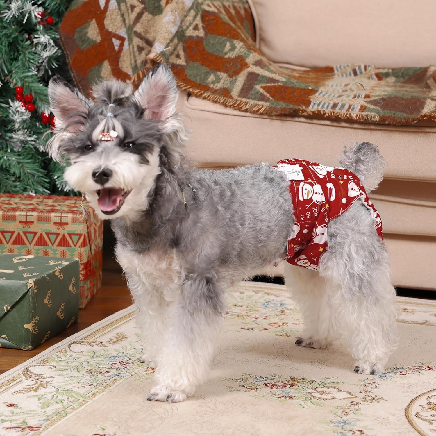 Dog Diapers Female Washable Small Medium Large 3 Pack Reusable Doggie Diapers Puppy Period Pants for Doggy Heat Cycle Peeing D75M