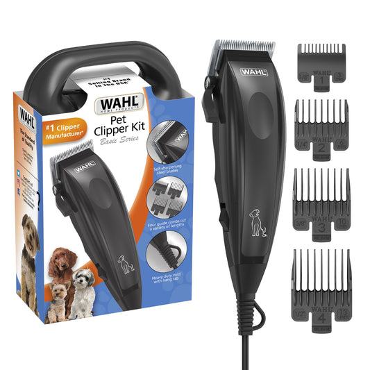 Basic Series Touch up Corded Pet Clipper, 10 Piece Dog Grooming Kit Black - 9653-1101