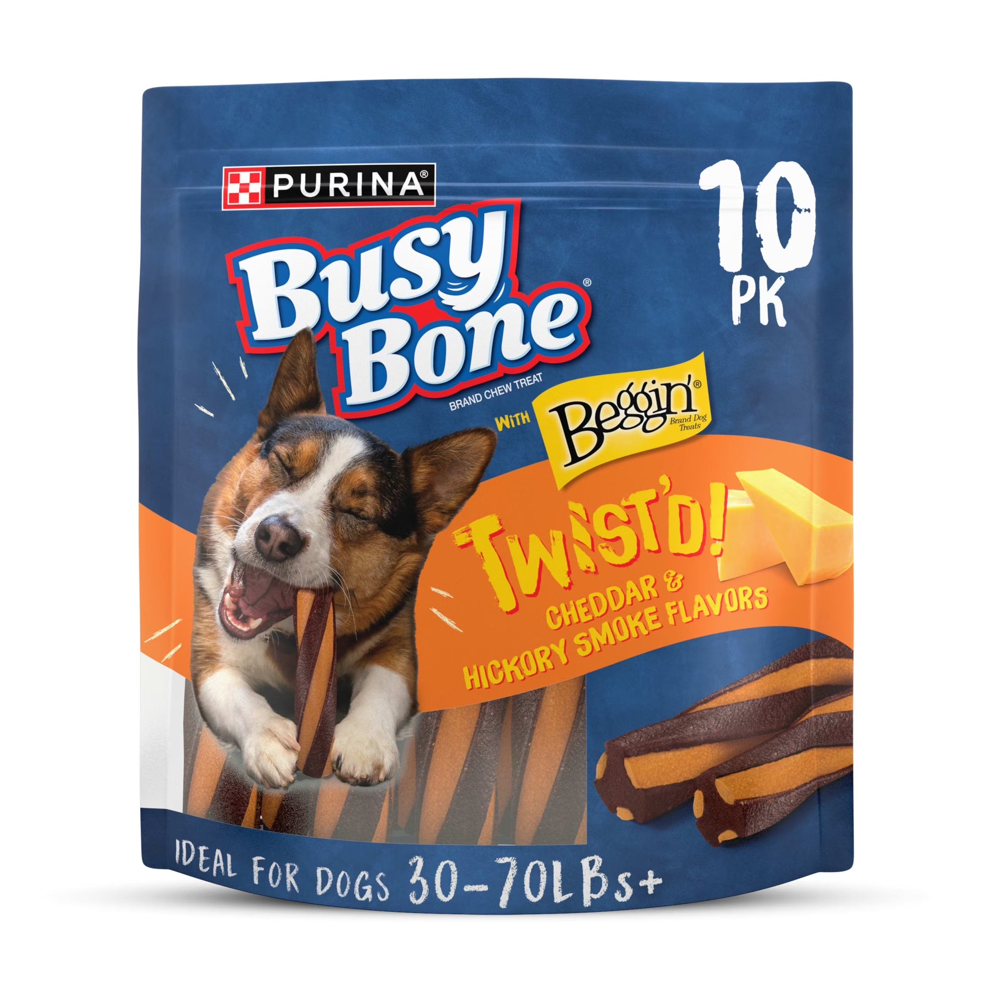 Purina  with Beggin' Twist'D Small & Medium Dog Treats with Cheddar, 36 Oz Pouch (10 Count)