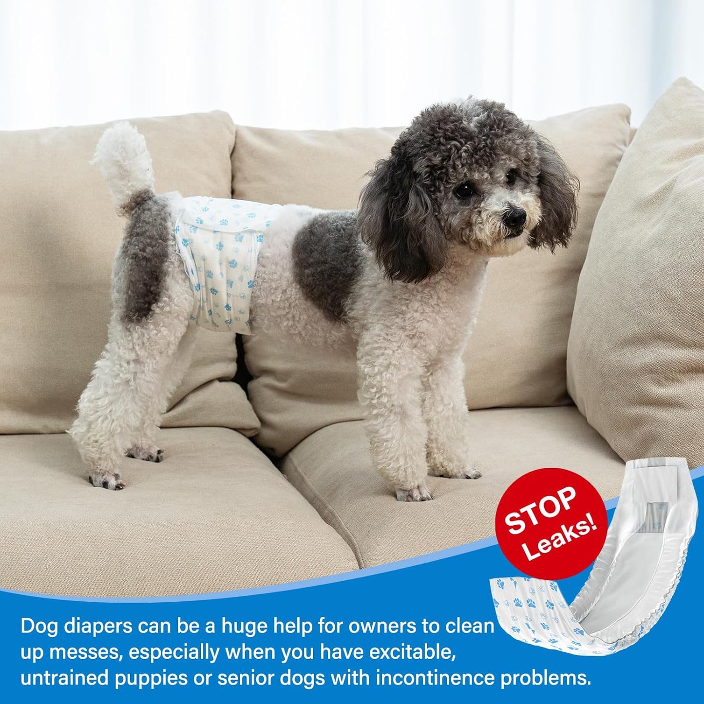 Disposable Male Wrap Dog Diaper,12Pcs,Xs