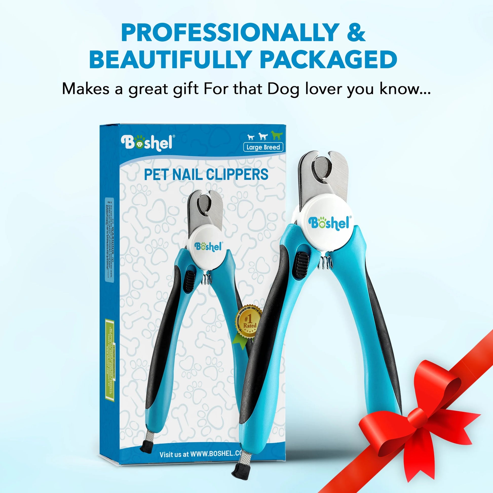 Dog Nail Clippers, Pet Nail Trimmers for Large Dogs with Safety Guard and Toenail File, 1 Count