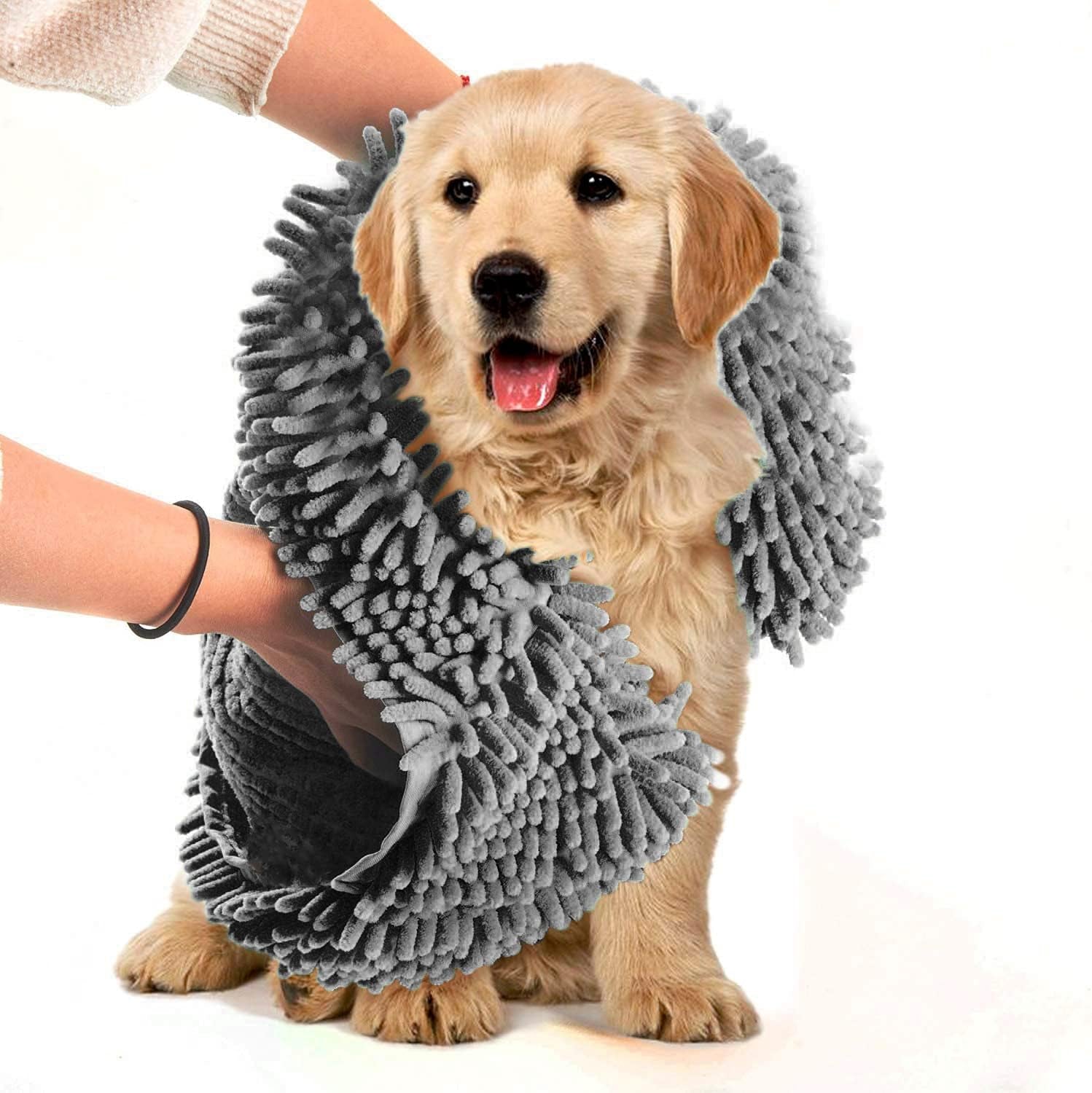 Microfiber Dog Towel Large Quick Drying Pet Towel Absorbent Chenille Dog Bath Durable Dry Towel for Dog and Cat Machine Washable-L