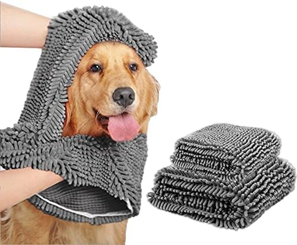 Microfiber Dog Towel Large Quick Drying Pet Towel Absorbent Chenille Dog Bath Durable Dry Towel for Dog and Cat Machine Washable-L