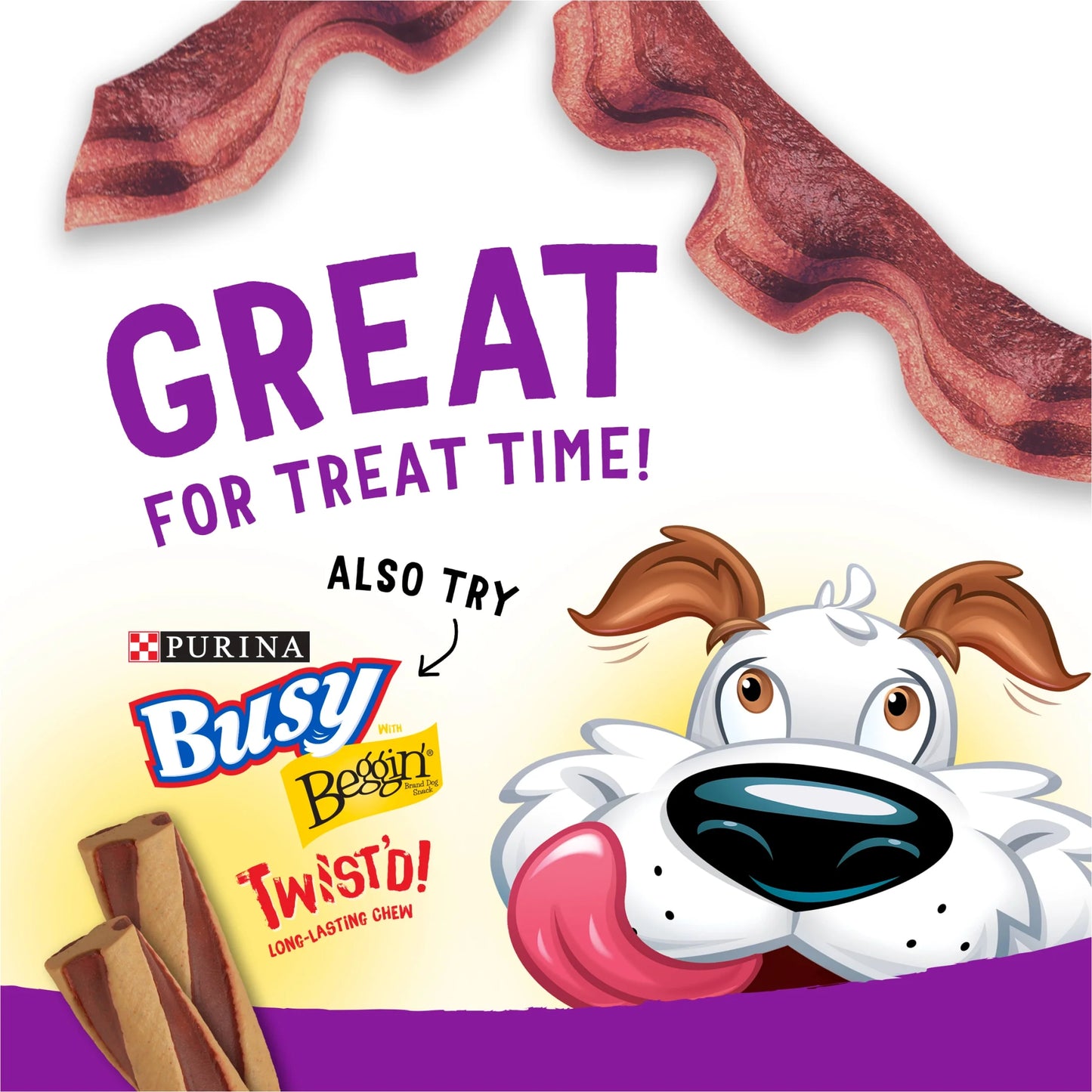 (4 Pack) Purina  Strips Dog Treats with Real Bacon & Beef Flavors Tender Chews, 25 Oz Pouch