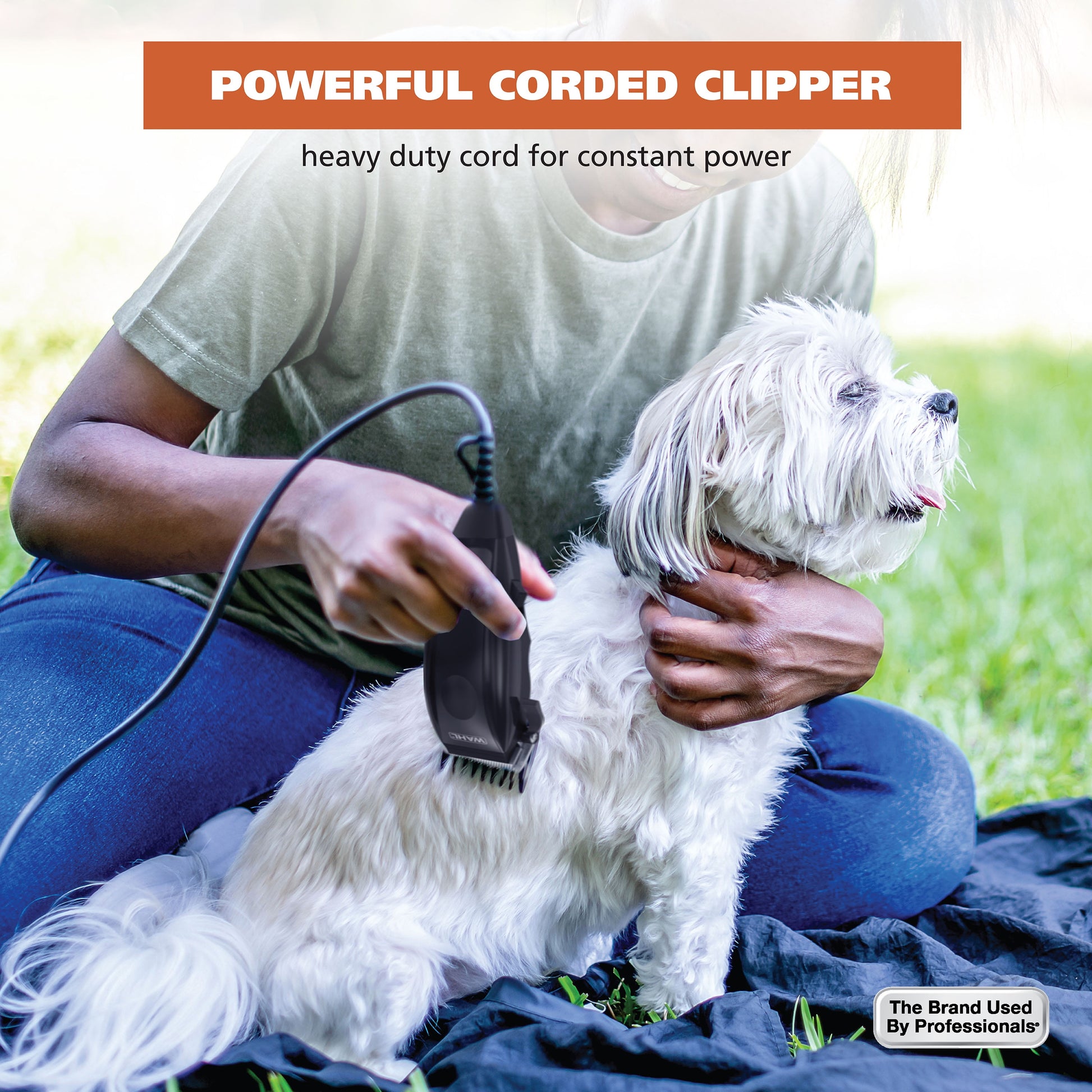 Basic Series Touch up Corded Pet Clipper, 10 Piece Dog Grooming Kit Black - 9653-1101