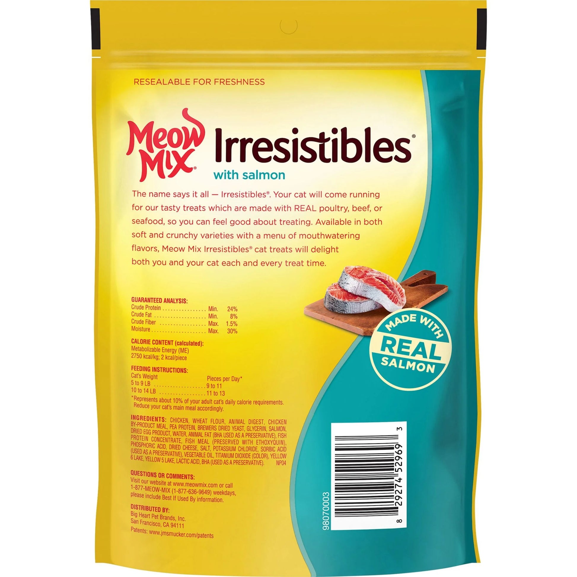 (5 Pack)  Irresistibles Soft Cat Treats with Salmon, 12 Oz Bag
